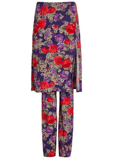 Intessa skirt-effect floral stretch-jersey trousers by ACNE STUDIOS