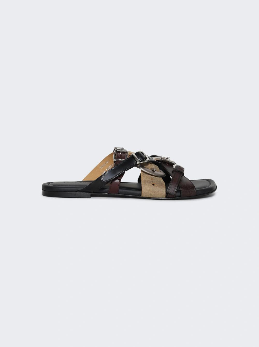 Leather Belt Straps Sandals Multi-brown  | The Webster by ACNE STUDIOS