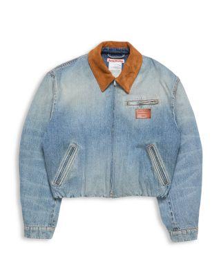Leather Collar Denim Bomber Jacket by ACNE STUDIOS