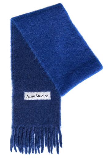 Logo-appliquéd fringed alpaca-blend scarf by ACNE STUDIOS