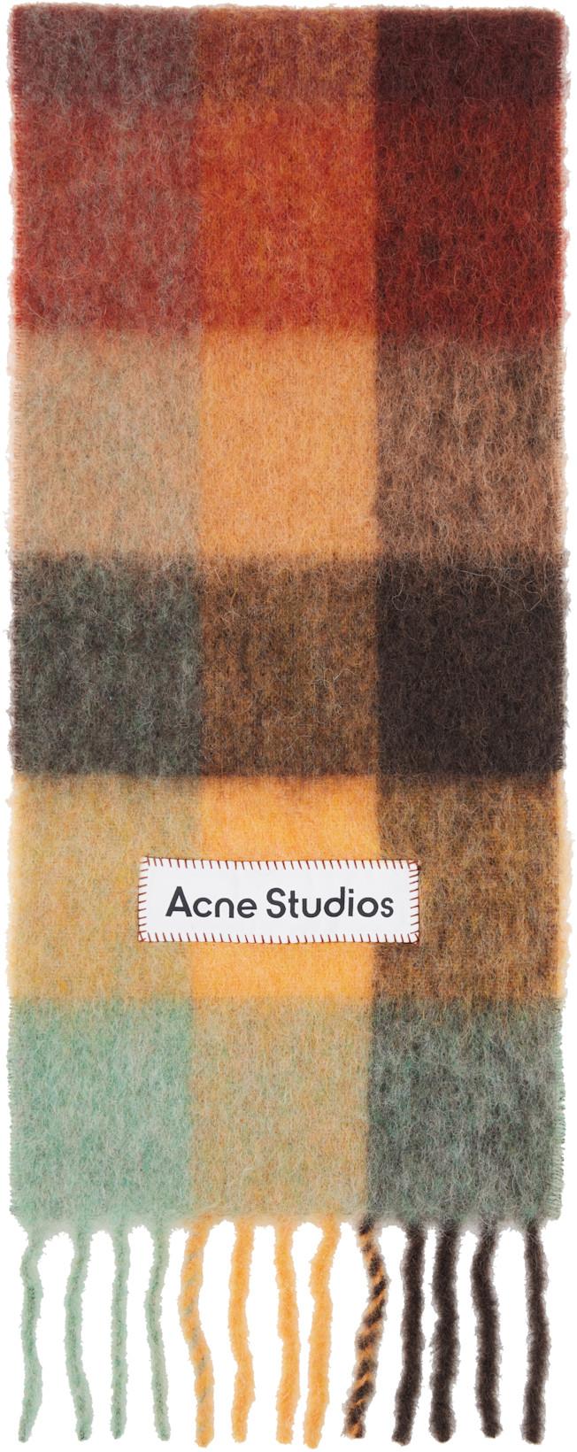 Multicolor Mohair Checked Scarf by ACNE STUDIOS