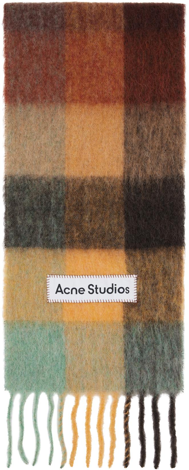 Multicolor Mohair Checked Scarf by ACNE STUDIOS