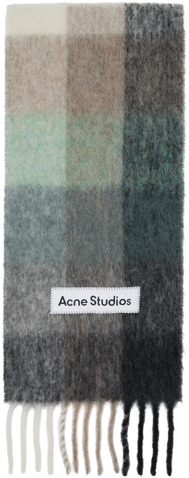Multicolor Mohair Checked Scarf by ACNE STUDIOS