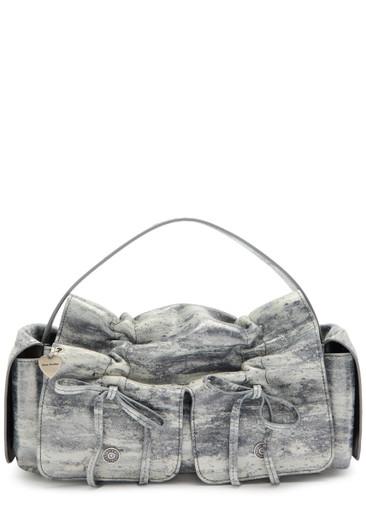Multipocket metallic-suede top handle bag by ACNE STUDIOS