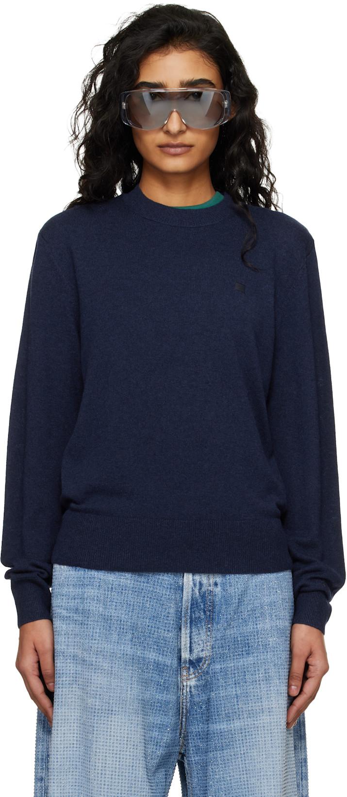 Navy Fitted Yak Wool Sweater by ACNE STUDIOS