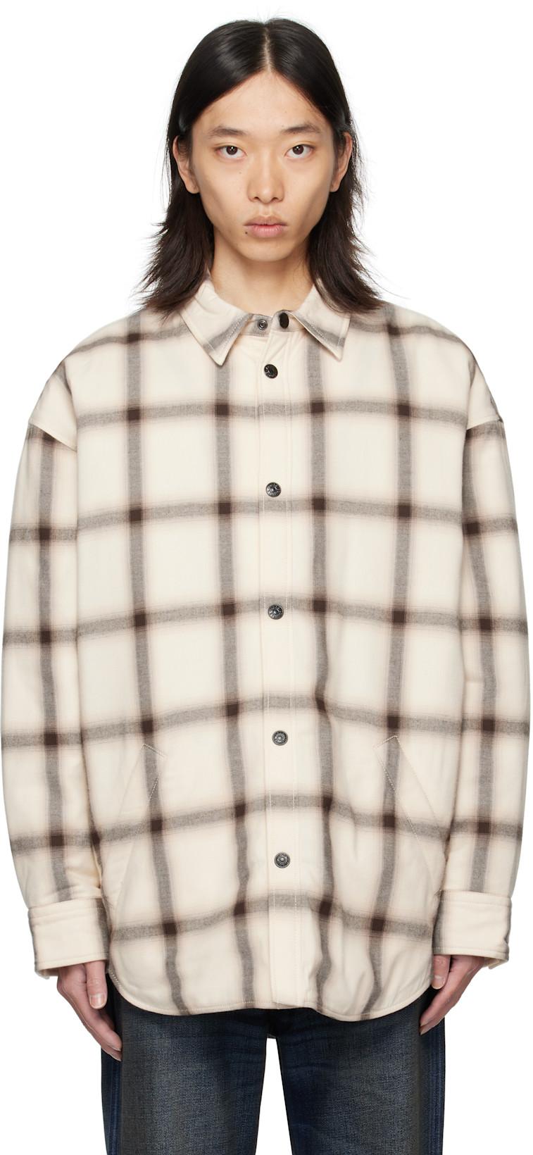 Off-White Flannel Button-Up Overshirt by ACNE STUDIOS