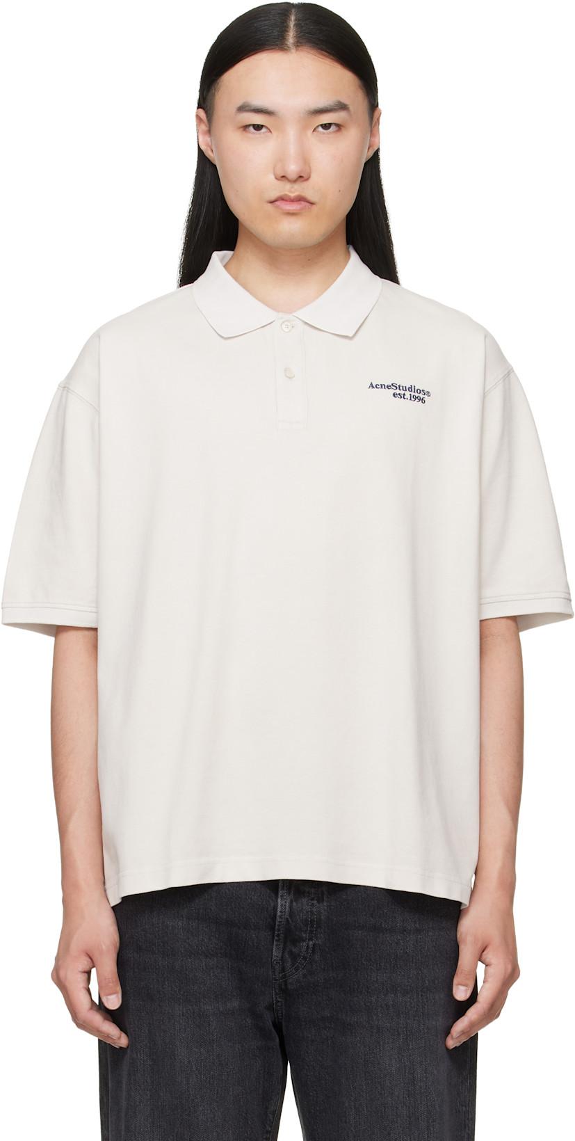 Off-White Washed Logo Polo by ACNE STUDIOS