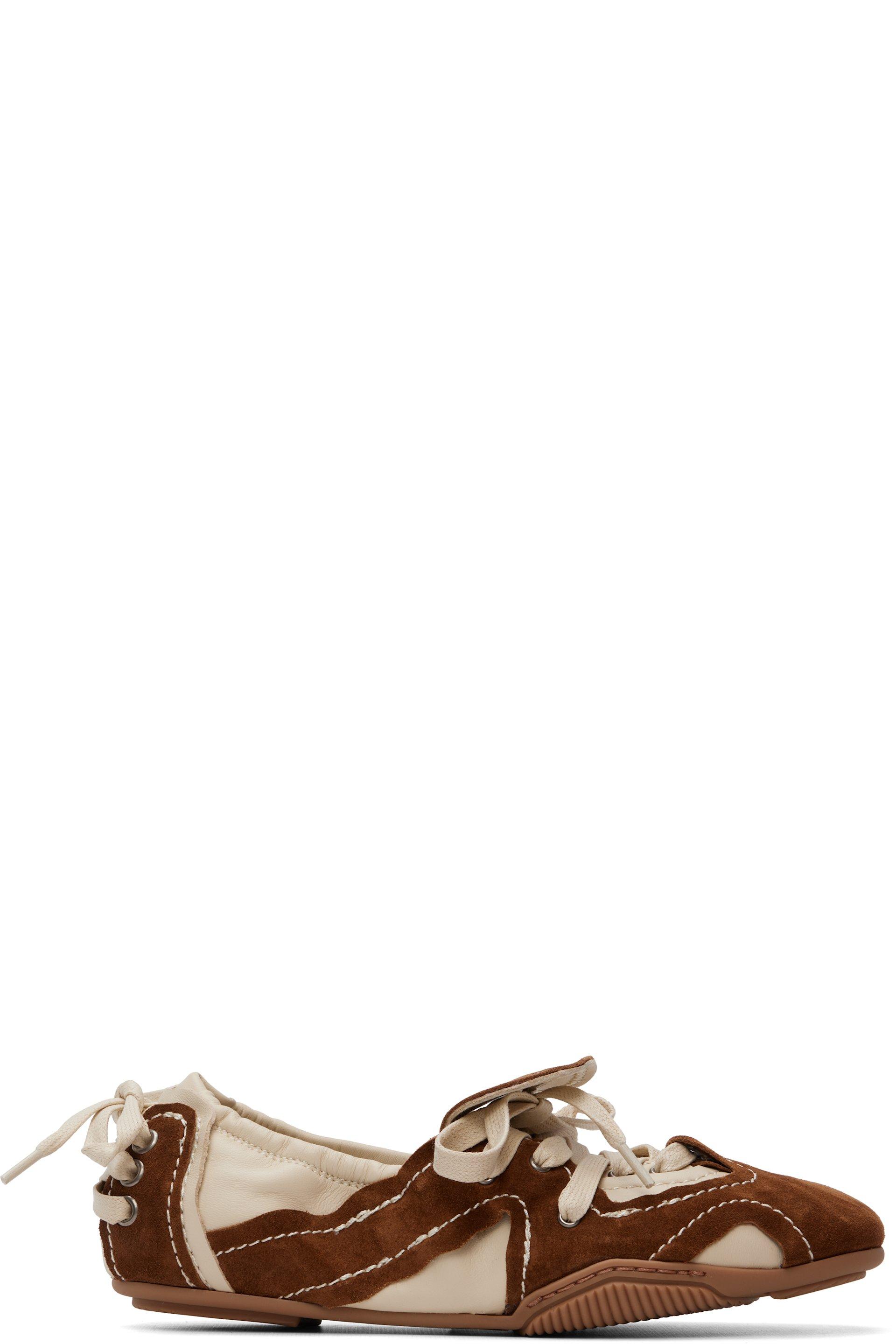 Off-White & Brown Suede Lace-Up Sneakers by ACNE STUDIOS