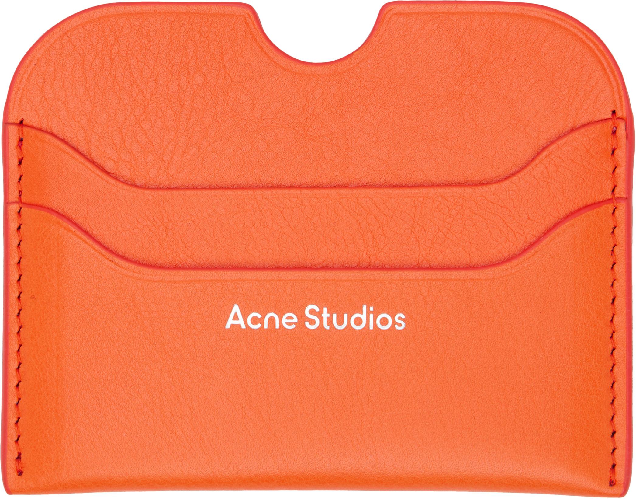 Orange Logo Stamp Card Holder by ACNE STUDIOS