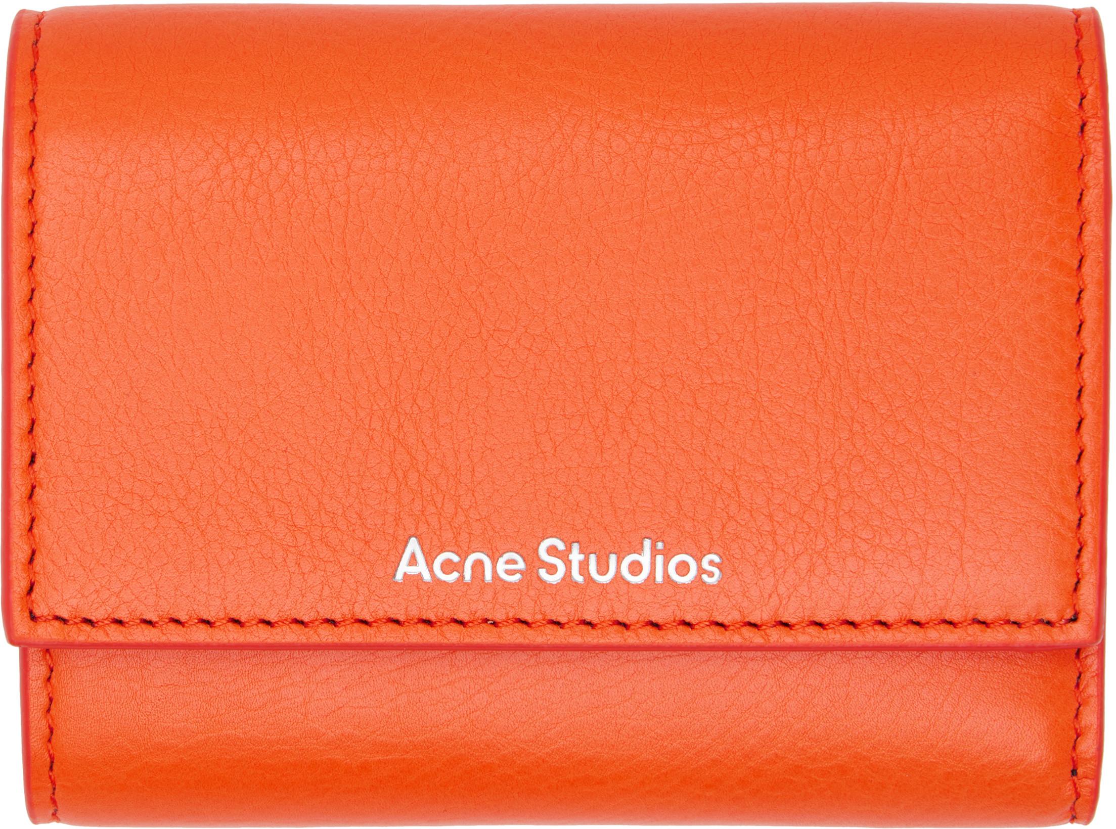 Orange Trifold Leather Wallet by ACNE STUDIOS