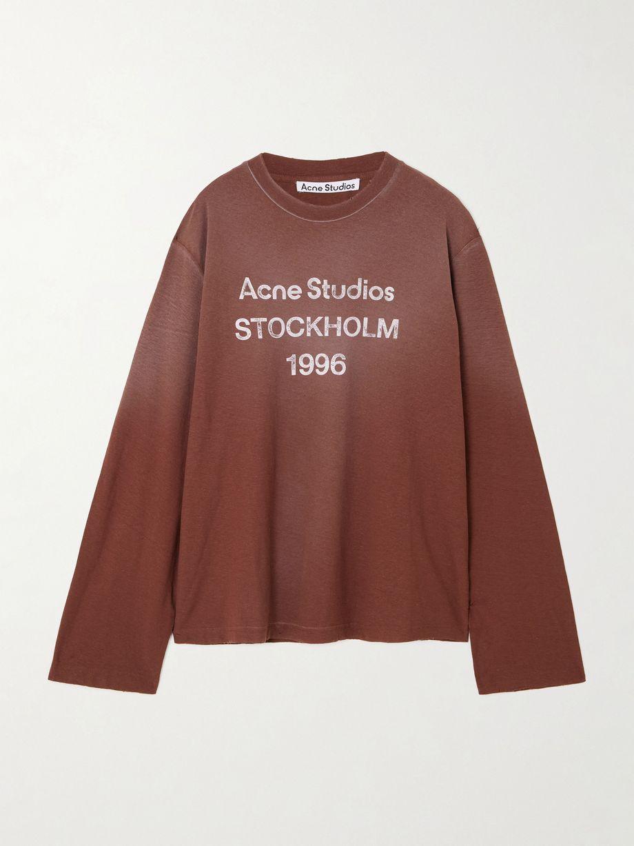 Oversized printed organic cotton and hemp-blend jersey T-shirt by ACNE STUDIOS Oversized printed organic cotton and hemp-blend jersey T-shirt by ACNE STUDIOS