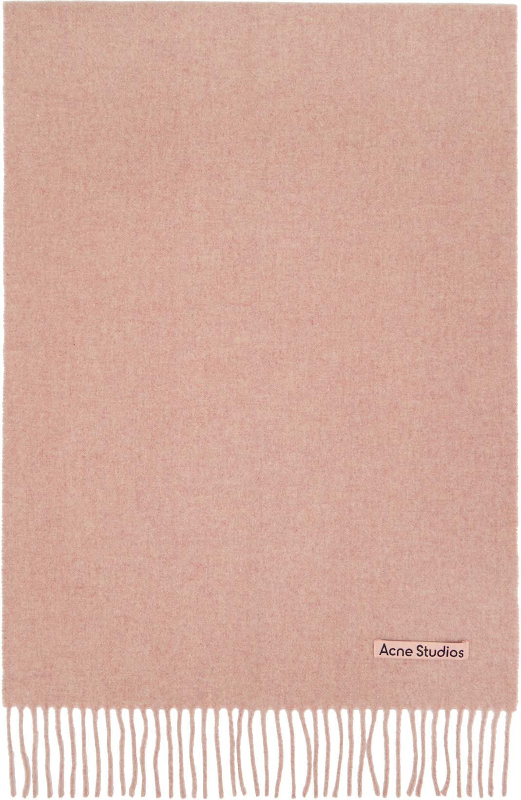 Pink Fringe Wool Narrow Scarf by ACNE STUDIOS