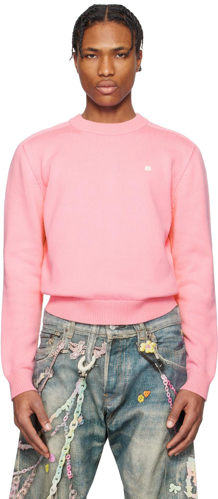 Pink Knit Cotton Sweater by ACNE STUDIOS