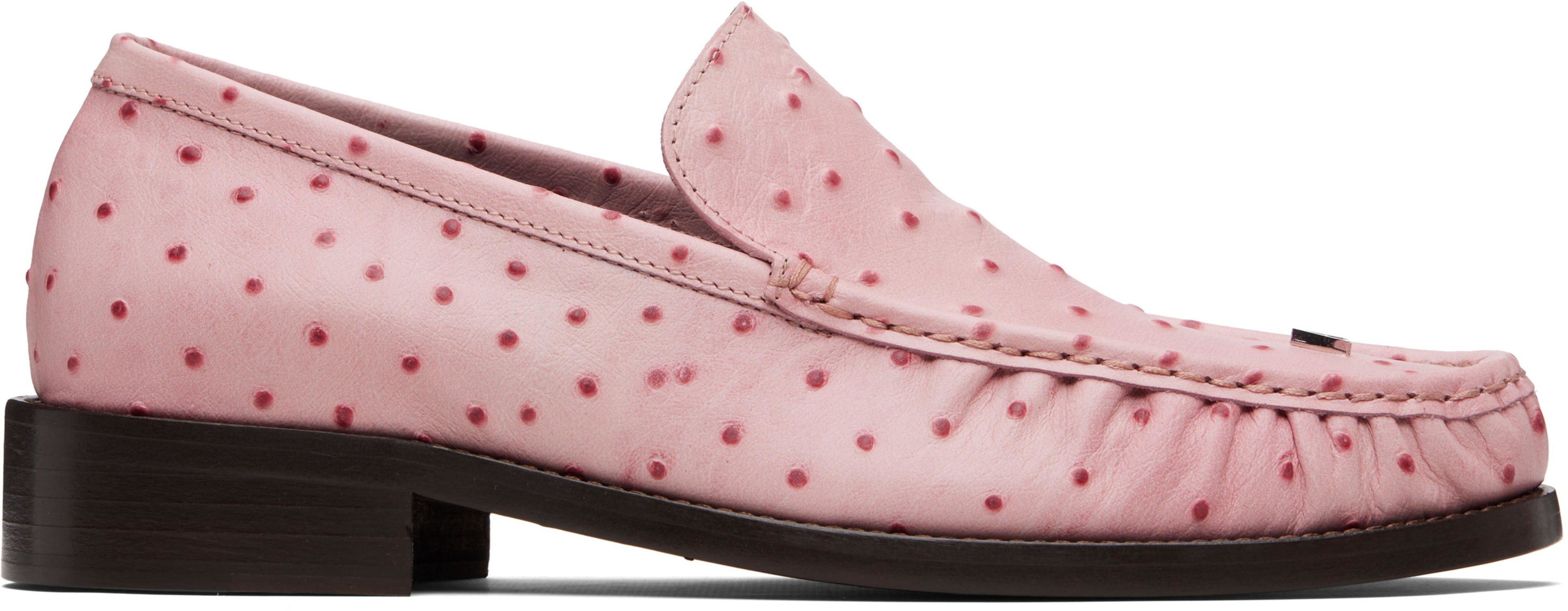 Pink Leather Loafers by ACNE STUDIOS