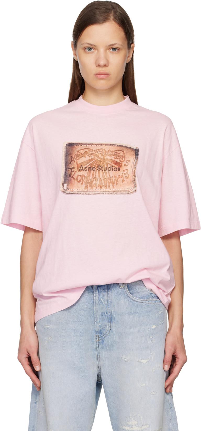 Pink Logo T-shirt by ACNE STUDIOS