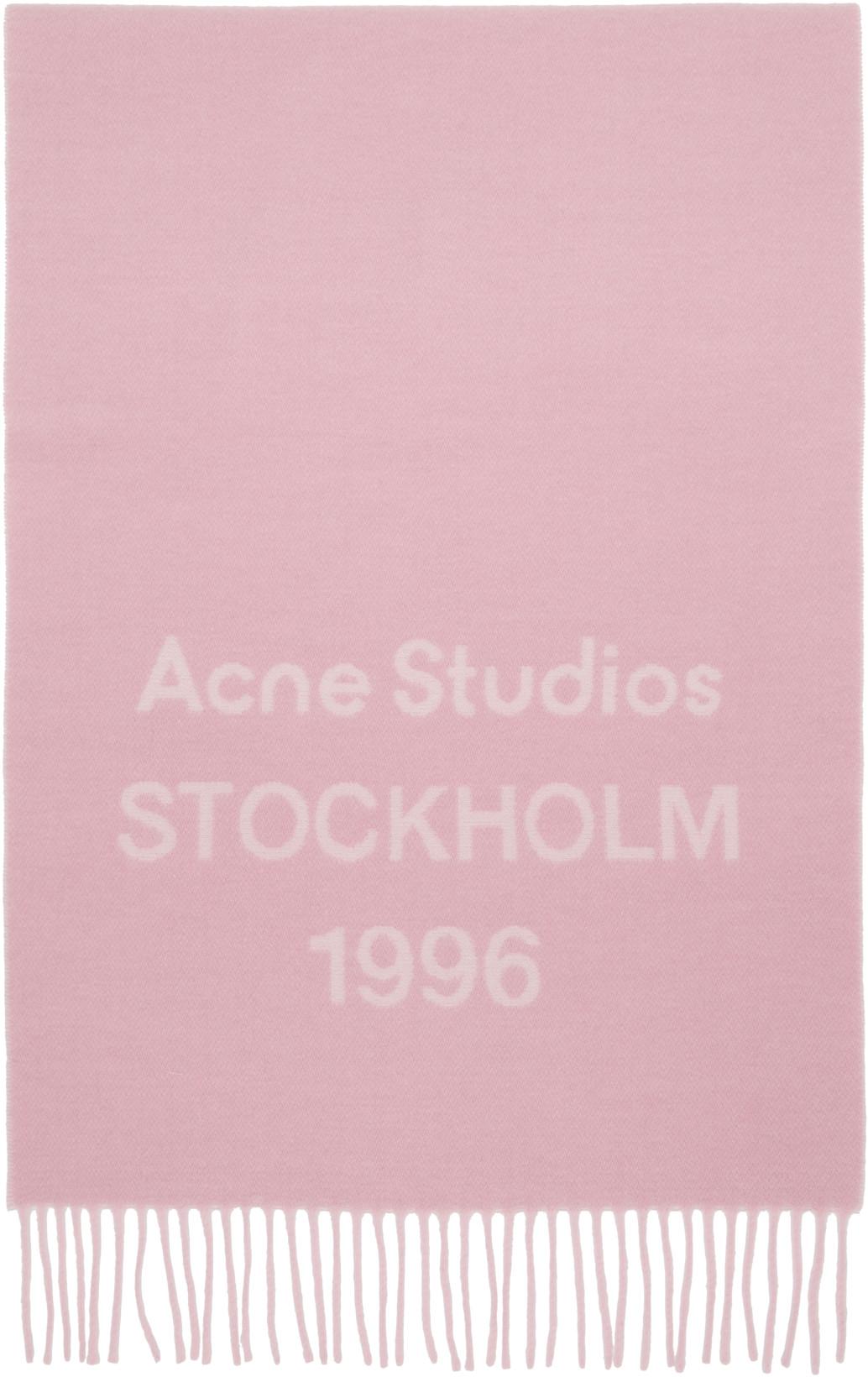 Pink Logo Wide Scarf by ACNE STUDIOS