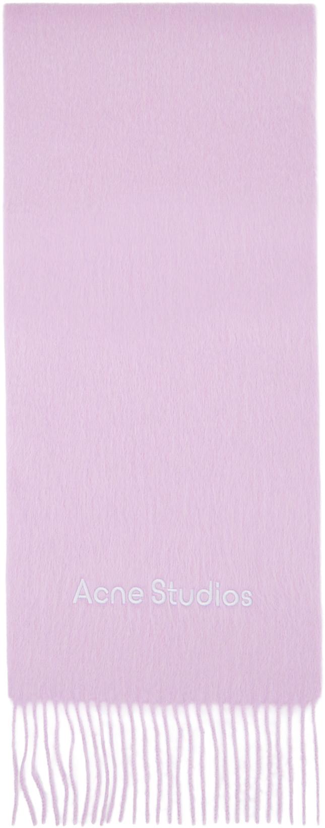Pink Wool Logo Scarf by ACNE STUDIOS