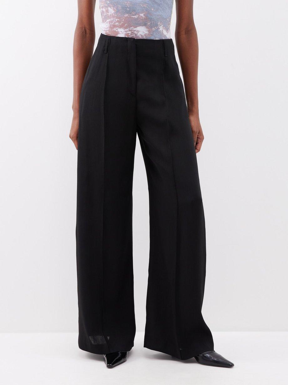 Pitme wool-blend crepe wide-leg suit trousers by ACNE STUDIOS