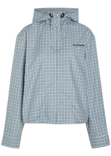 Plaid hoodied cotton jacket by ACNE STUDIOS