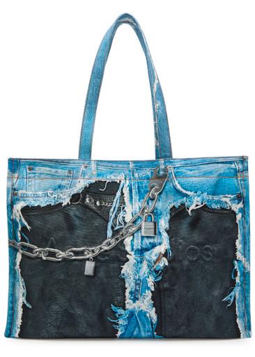 Printed denim tote bag by ACNE STUDIOS