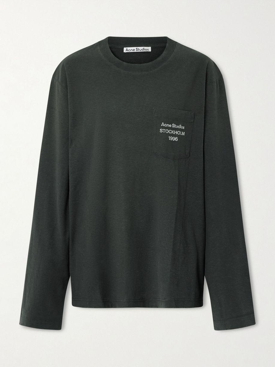 Printed organic cotton and hemp-blend jersey T-shirt by ACNE STUDIOS