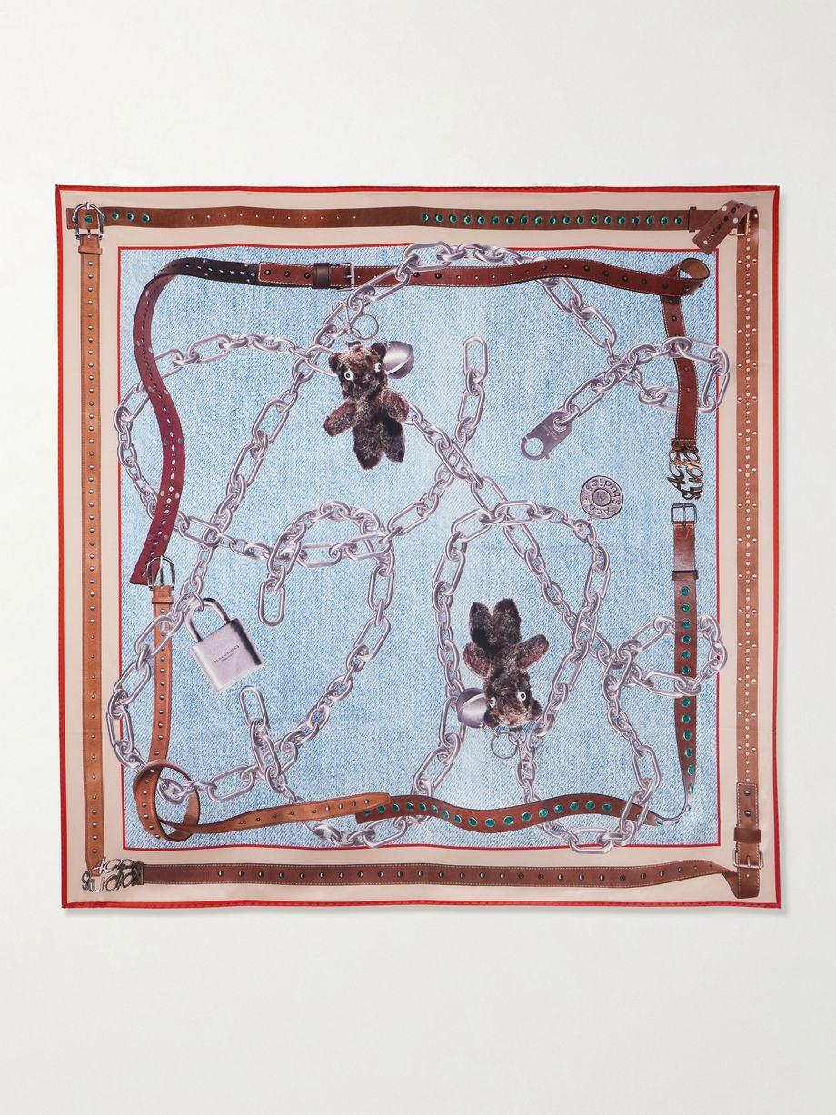 Printed silk-satin scarf by ACNE STUDIOS