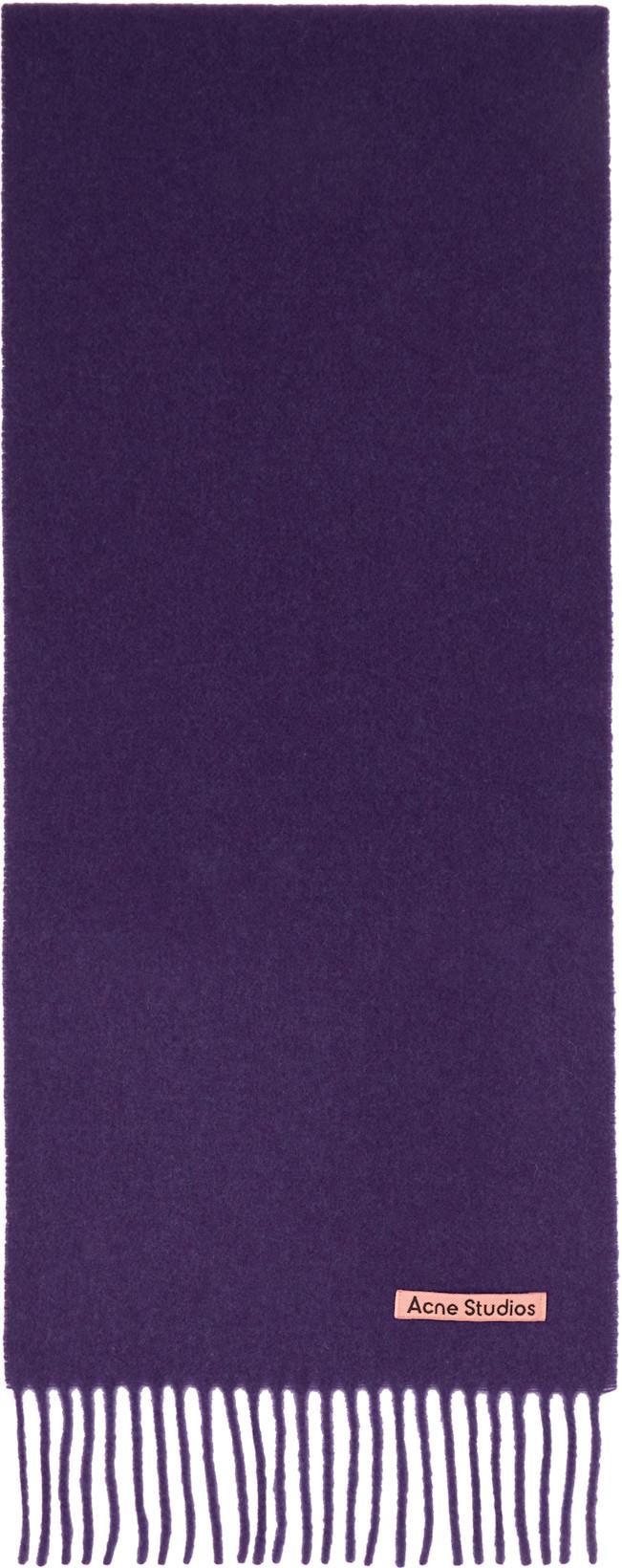 Purple Fringe Wool Skinny Scarf by ACNE STUDIOS