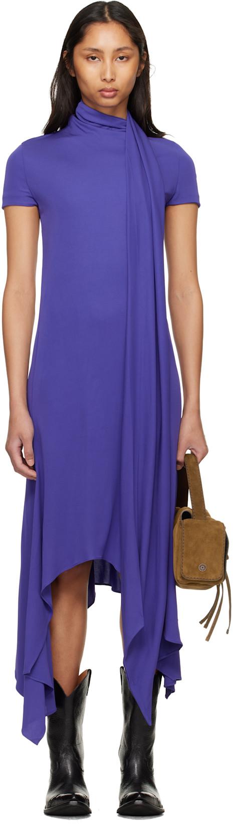 Purple Layered Midi Dress by ACNE STUDIOS