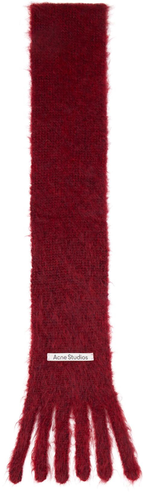 Red Skinny Logo Scarf by ACNE STUDIOS