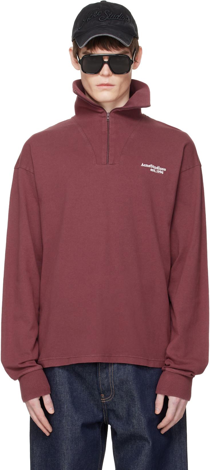Red Zip-Up Logo Sweatshirt by ACNE STUDIOS