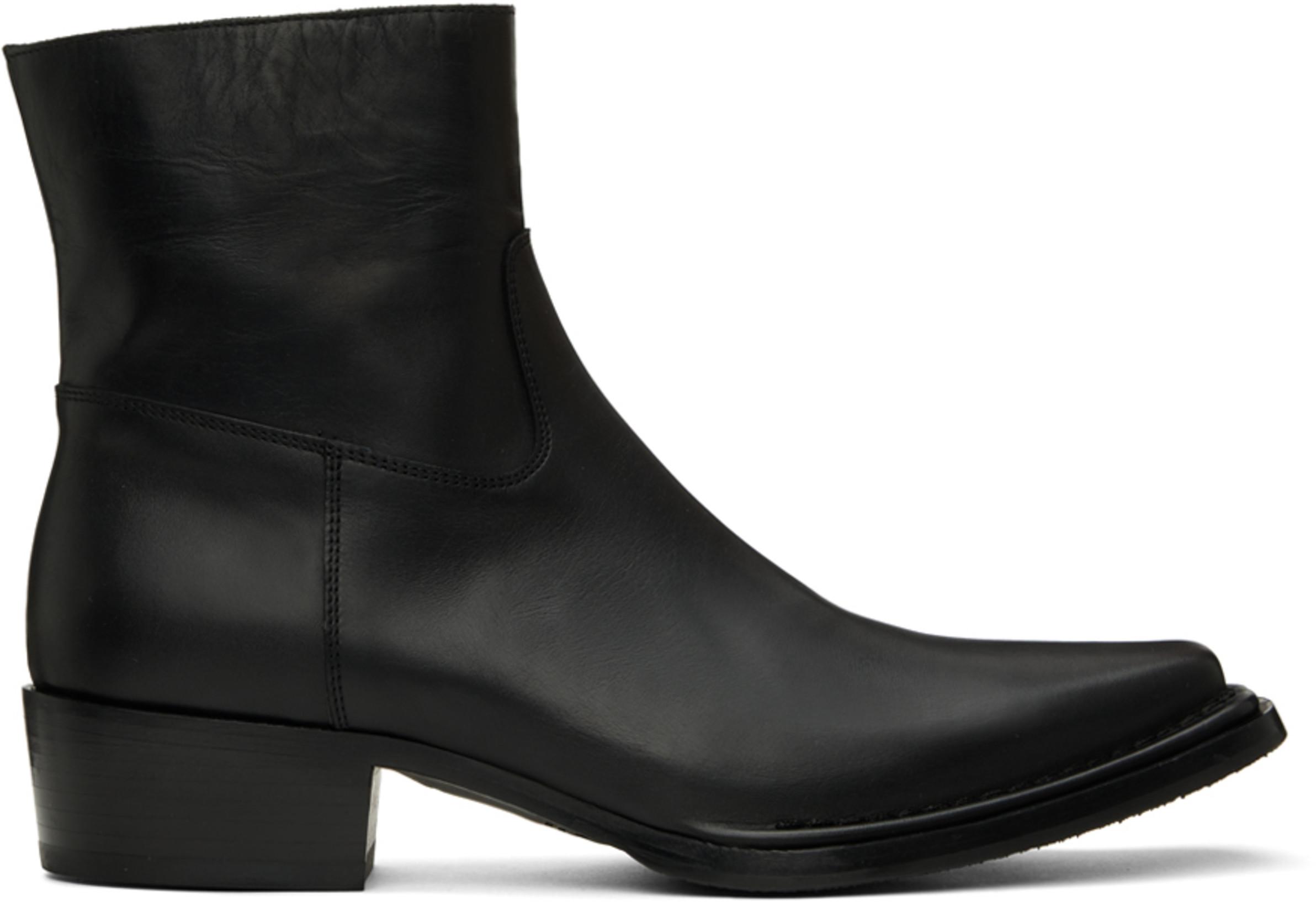 SSENSE Exclusive Black Zip Boots by ACNE STUDIOS