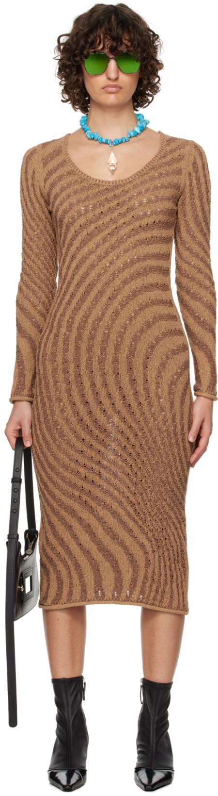 SSENSE Exclusive Brown Midi Dress by ACNE STUDIOS