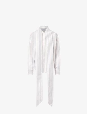 Striped Tie-Collar Cotton-Poplin Shirt by ACNE STUDIOS