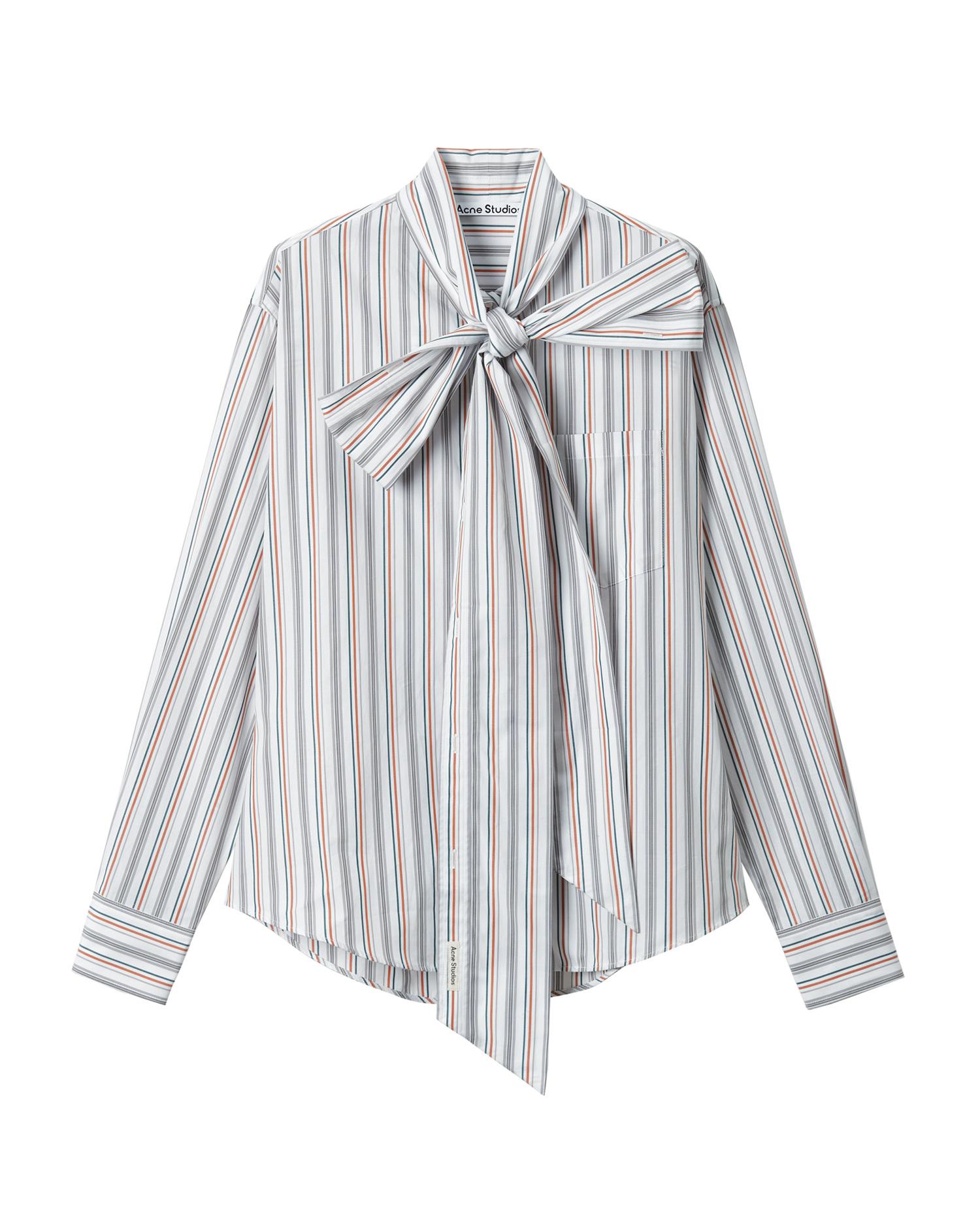 Striped bow-detail shirt by ACNE STUDIOS