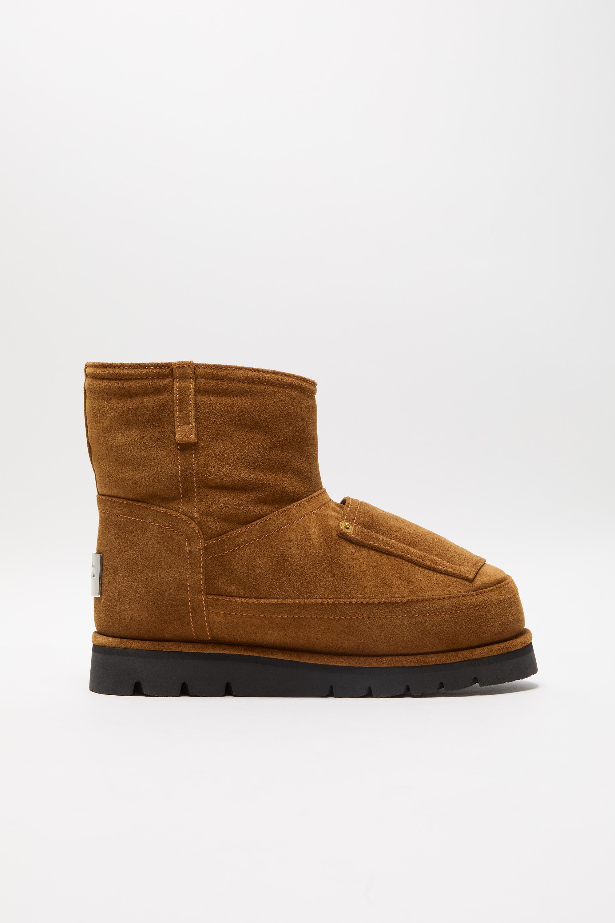 Tobacco Brown Shearling Leather Boots by ACNE STUDIOS