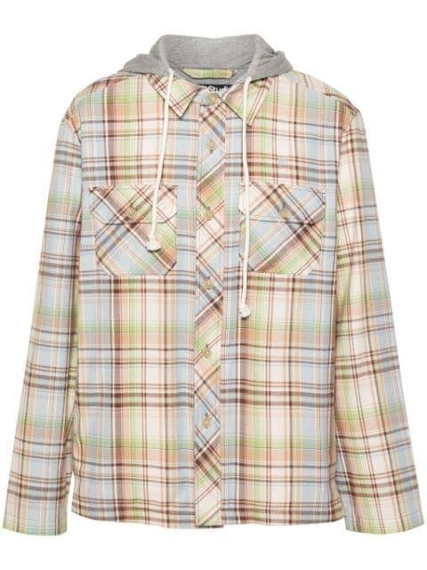 buttoned checked hoodie by ACNE STUDIOS