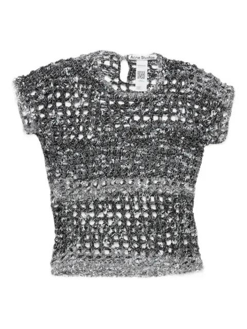 crochet-knit cropped T-shirt by ACNE STUDIOS