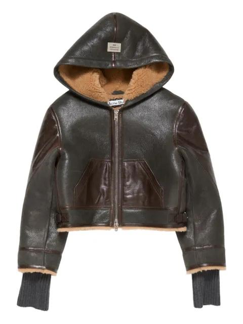 hoodied leather jacket by ACNE STUDIOS