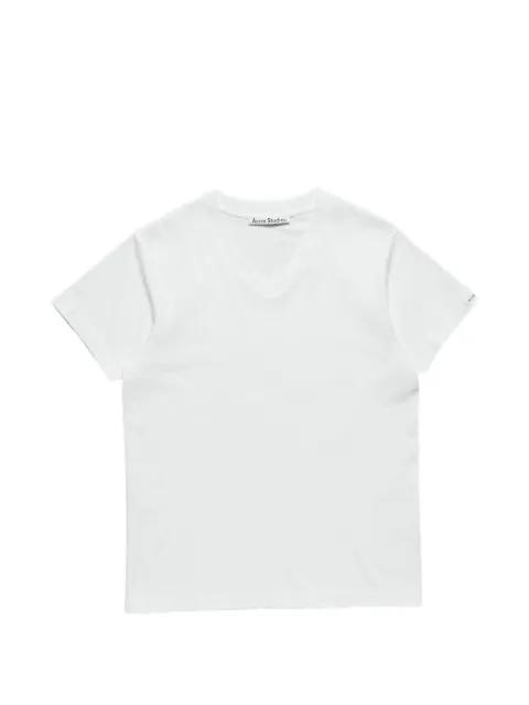 satin label V-neck T-shirt by ACNE STUDIOS