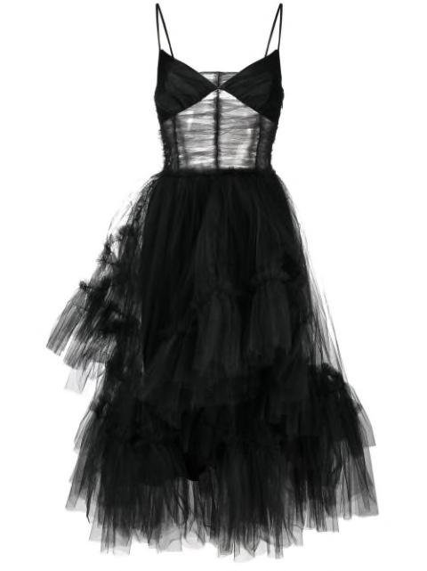 tiered tulle midi dress by ACT N1