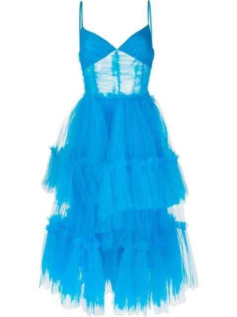 tiered tulle midi dress by ACT NO1
