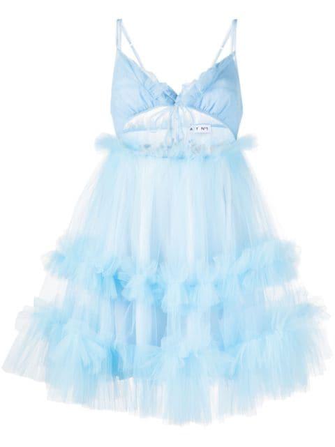 tulle ruffled flared dress by ACT NO1