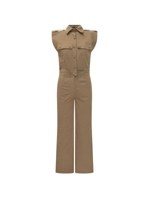 button-fastening sleeveless jumpsuit by ACTUALEE