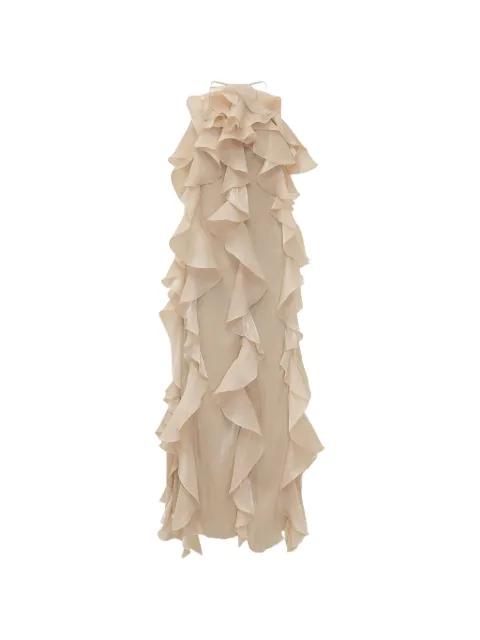 ruffled halter-neck dress by ACTUALEE