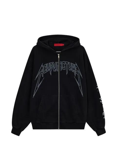 Punker graphic-print zip-up hoodie by ACUPUNCTURE