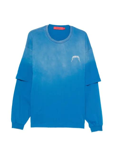 layered-sleeve logo-print T-shirt by ACUPUNCTURE