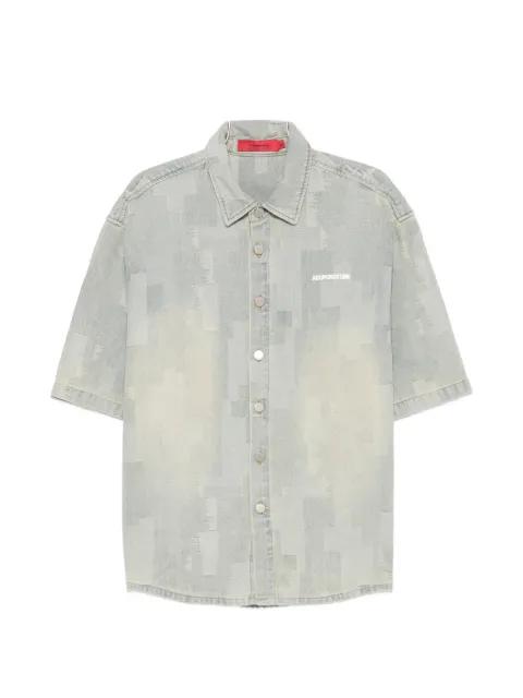 patchwork-effect short-sleeve shirt by ACUPUNCTURE