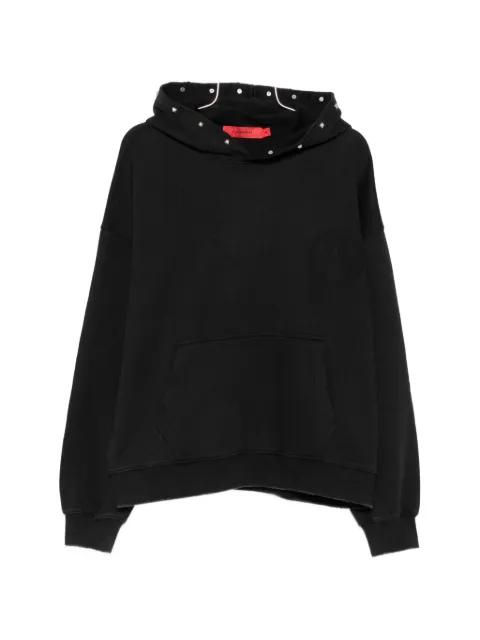 stud-embellished jersey hoodie by ACUPUNCTURE