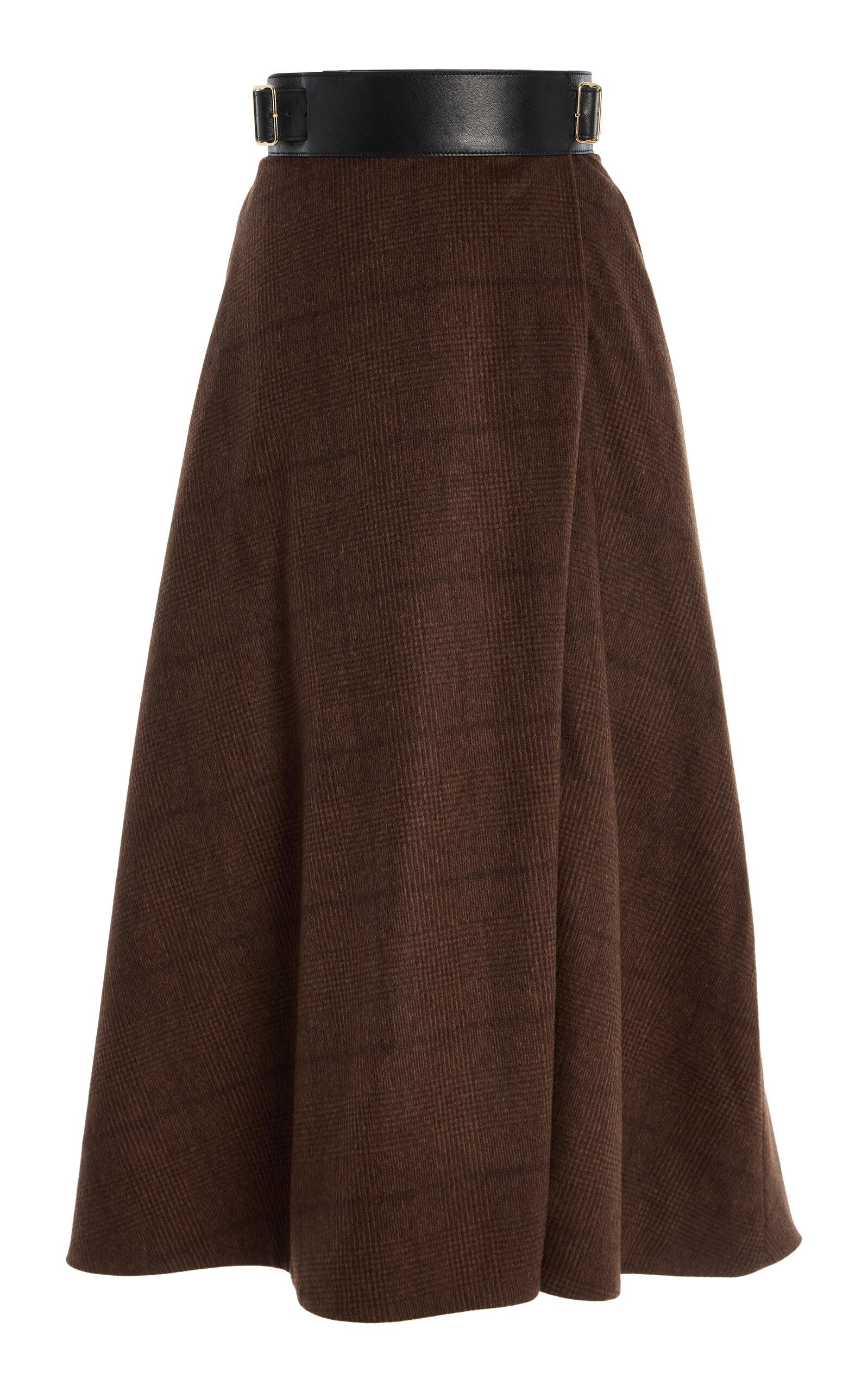 Adam Lippes Glen Plaid Cashmere Midi Skirt - Moda Operandi by ADAM LIPPES