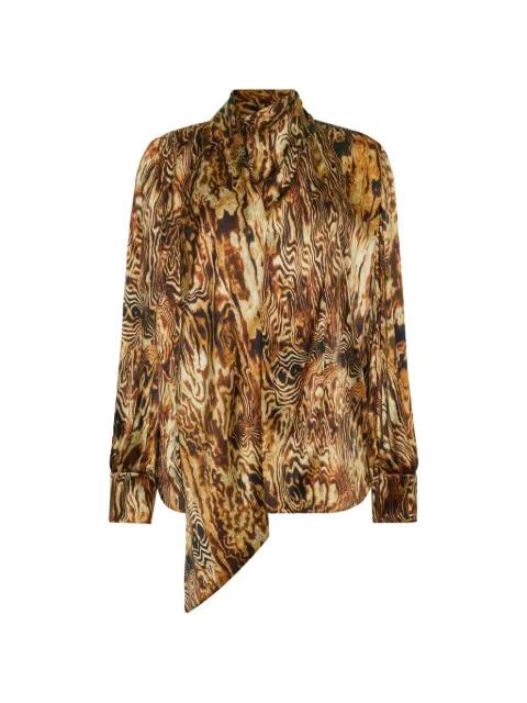Ainsley wood-grain print blouse by ADAM LIPPES